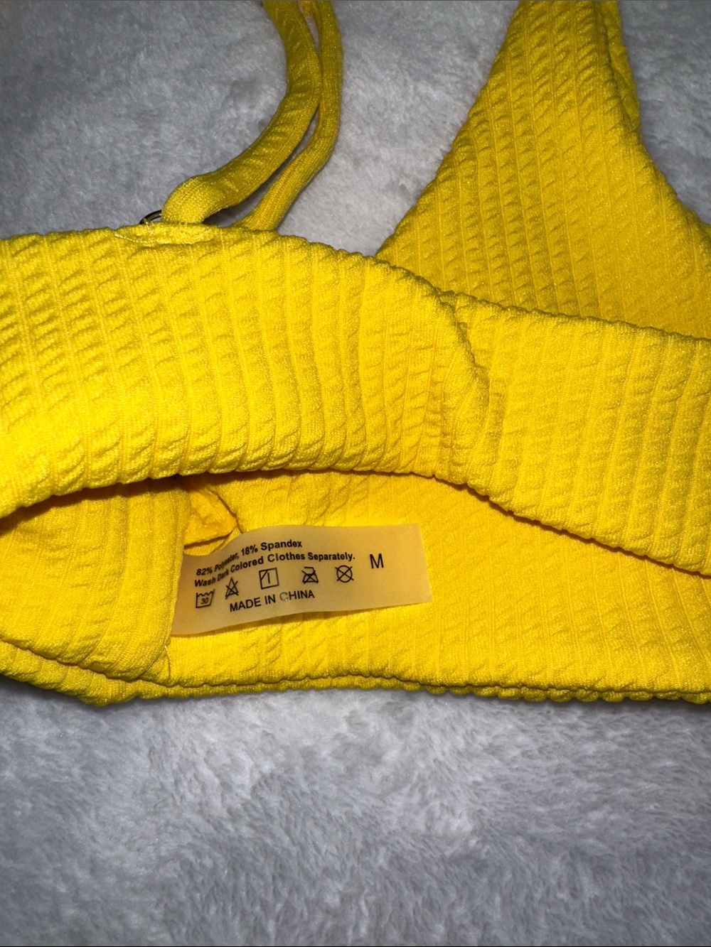 *NEW* ROMWE Bright Yellow Ribbed Ring-Front Bikini Set - Picture 4 of 8